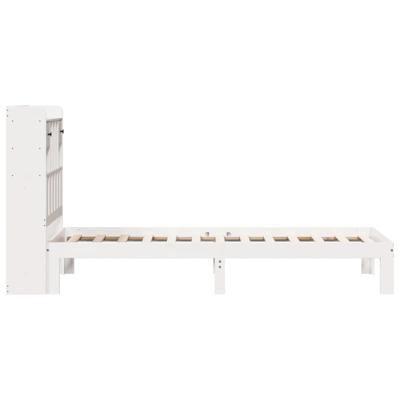 Bed met boekenkast zonder matras grenenhout wit 75x190 cm