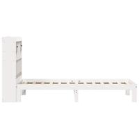 Bed met boekenkast zonder matras grenenhout wit 75x190 cm - thumbnail