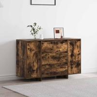 Dressoir met lade Gerookt eiken 120 x 41 x 75 cm Bewerkt hout - thumbnail
