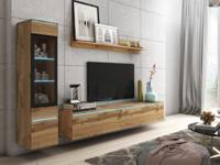 Tv-meubel set VITTORIO 4 deuren wotan eik met verlichting - thumbnail