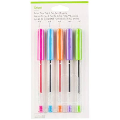 Cricut Explore/Maker Extra Fine Point 5-Pack Brights Stiftset Pink, Blauw, Oranje, Violet, Linde-groen