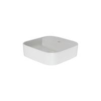 Opbouwwastafel BWS Fresh Keramiek 42x42 cm Zonder Overloop Mat Wit (Kraangat Midden) - thumbnail
