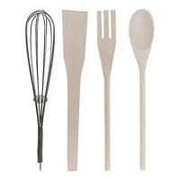 Pot voor Keukengerei DKD Home Decor Rubberwood Keramiek 10 x 10 x 14 cm (2 Stuks) - thumbnail