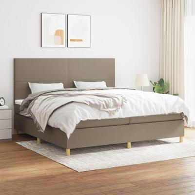 Boxspring met matras stof taupe 200x200 cm