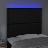 Hoofdbord LED 80x5x118/128 cm kunstleer zwart - thumbnail