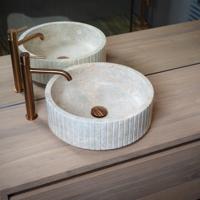Waskom Loutro Jayda Rond 25x25x12 cm Marmer Loutro - thumbnail