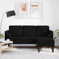 Bankstel met kussen Zwart Polyester - thumbnail