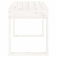 Tuinbank 80x38x45 cm massief grenenhout wit - thumbnail