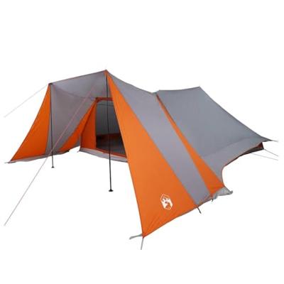 VidaXL Gezinstent met dak grijs en oranje 660 x 456 x 200 cm