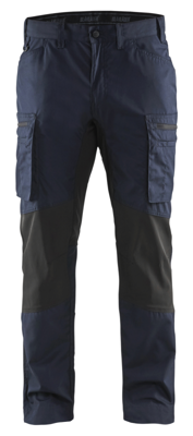 Blåkläder Service werkbroek met stretch 14591845 | Donker marineblauw/Zwart | Maat 54 - 7330509498330