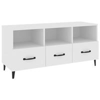 Tv-meubel 102x35x50 cm bewerkt hout wit - thumbnail