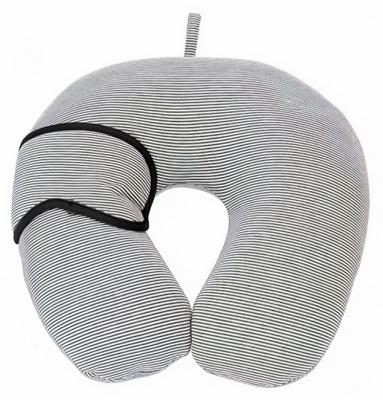 Pro World Nekkussen Streepjes 28 Cm Polyester Lichtgrijs Pro World Nekkussen Streepjes 28 Cm Polyester Lichtgrijs