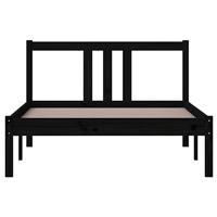 Bedframe massief hout zwart 100x200 cm - thumbnail