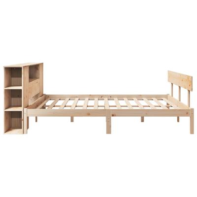 Bed met boekenkast zonder matras massief grenenhout 200x200 cm