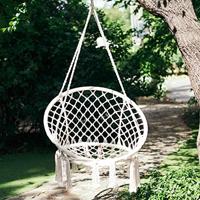 Hangstoel Katoen Ø80cm Wit - thumbnail