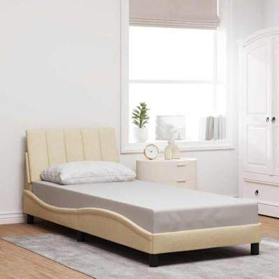Bedframe zonder matras "Hanko" 80x200 cm stof crèmekleurig