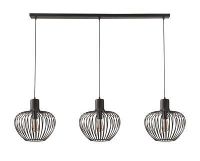 Freelight Hanglamp Arraffone 3 lichts L 140 cm Ø 30 cm zwart