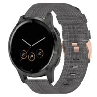 By Qubix - Compatible met Garmin Venu 3s / Vivoactive 4s / Venu 2s / Vivomove 3s / Forerunner 255s - Canvas nylon bandje - Donkergrijs - Compatible Garmin bandje - thumbnail
