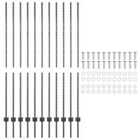 VidaXL Afrasteringspaal 11 pcs grijs 150 cm staal - thumbnail