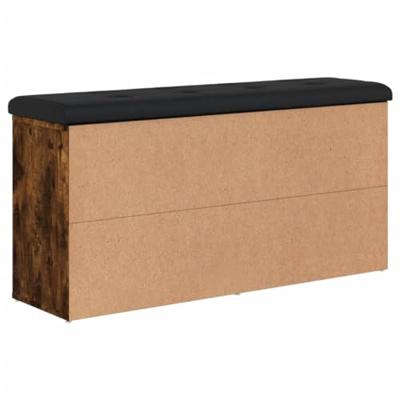 Schoenenbank 102x32x50 cm bewerkt hout gerookt eikenkleurig Schoenenbank 102x32x50 cm bewerkt hout gerookt eikenkleurig