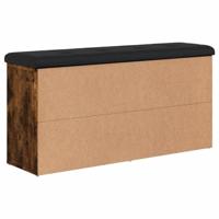 Schoenenbank 102x32x50 cm bewerkt hout gerookt eikenkleurig - thumbnail