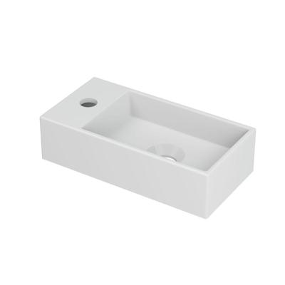 INK - Fontein Porselein Links met Kraangat - 360x180x90 mm - Mat Wit