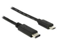 Delock 83602 USB-kabel USB 2.0 USB-C stekker, USB-micro-B stekker 1.00 m Zwart - thumbnail
