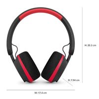 Philips TAA6219BK 6000-serie Over Ear zelfopladende Bluetooth-koptelefoon voor sport op zonne-energie, batterijreserve van 80 uur, ideaal voor fitness, hardlopen en andere sporten - Zwart en Rood - thumbnail