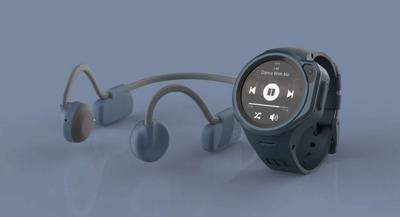 myFirst Headphones BC Wireless Lite nieuwe versie hoofdtelefoon voor jongens meisjes kinderen met botgeleidingstechnologie geschikt voor online onderwijs, muziekspeler, luisterboeken (blauwe ruimte)