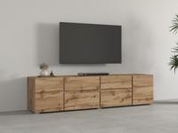Tv-meubel ASYMI 4 deuren 2 lades wotan eik - thumbnail