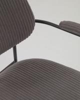 Kave Home Auxtina eetkamerstoel Corduroy Dark Grey - thumbnail