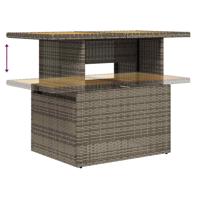 6-delige Loungeset met kussens poly rattan grijs - thumbnail