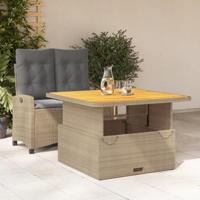 2-delige Tuinset met kussens poly rattan beige - thumbnail
