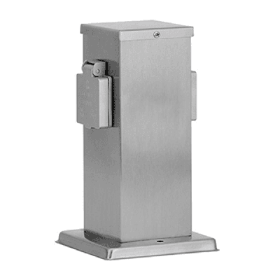 Buitenstopcontact paal RVS IP44 - 2 stopcontacten Buitenstopcontact paal RVS IP44 - 2 stopcontacten