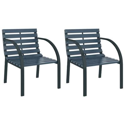 Tuinstoelen 2 st hout grijs