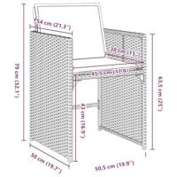 5-delige tuinset met kussens zwart poly rattan - thumbnail