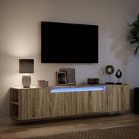 Tv-wandmeubel met LED-verlichting 180x31x39,5 cm sonoma eiken - thumbnail