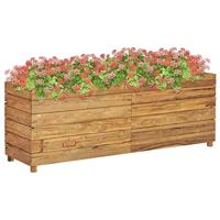 VidaXL Plantenbak verhoogd 150x40x55 cm gerecycled teakhout en staal - thumbnail