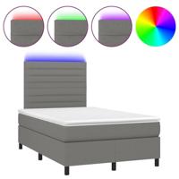 Boxspring met matras en LED stof donkergrijs 120x200 cm - thumbnail