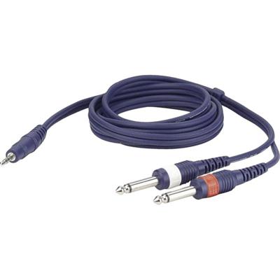 DAP FL313 verloopkabel stereo minijack - 2x jack, 3 meter