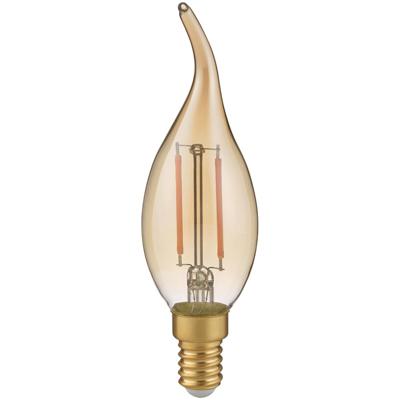 LED Kaarslamp Filament E14 - 2W Warm Wit 2700K - Amber Glas