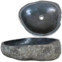 VidaXL Wastafel ovaal (29-38)x(24-31) cm riviersteen - thumbnail