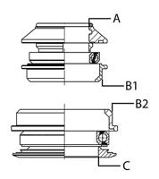 M-Wave balhoofdstel zs44/56 c ahead 1 1/8 zwart in doosje - thumbnail