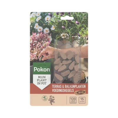 Pokon Bio Terras & Balkon Planten Voedingskegels 15 stuks - 7029033100 Pokon Bio Terras & Balkon Planten Voedingskegels 15 stuks - 7029033100