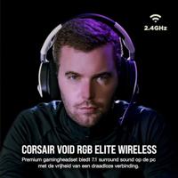 Corsair VOID RGB ELITE Wireless Headset Draadloos Hoofdband Gamen Zwart, Wit - thumbnail