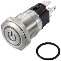 TRU COMPONENTS TC-12647416 Drukschakelaar 250 V/AC 3 A 1x uit/(aan) IP65 Rood Continu RVS 1 stuk(s) - thumbnail