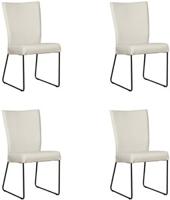 Set van 4 Crème leren industriële eetkamerstoelen Mate - Toledo Leer Nebbia (crème leer) - thumbnail