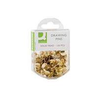 Q-CONNECT punaises, doosje van 120 stuks, messing - thumbnail