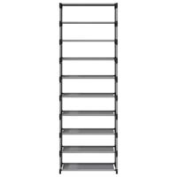 Schoenenrek 10-laags 54x28x158 cm nonwoven stof grijs - thumbnail