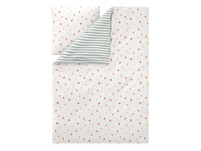 LIVARNO Microvezelsatijn beddengoed, 140 x 200 cm (Aardbeien)